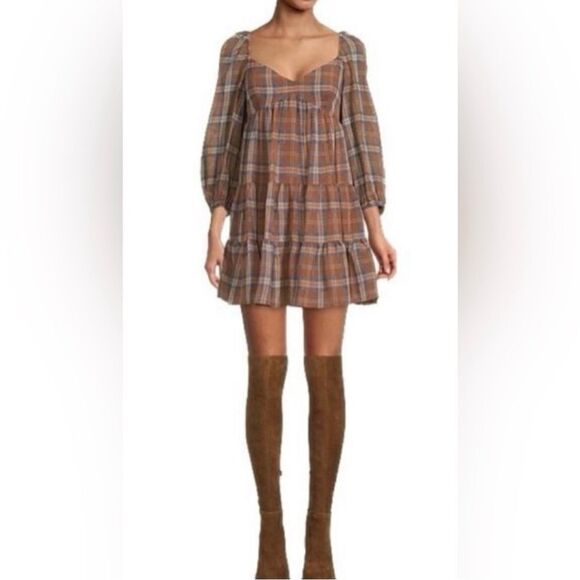 GIANNI BINI Layla Plaid Mini Dress - Picture 1 of 8